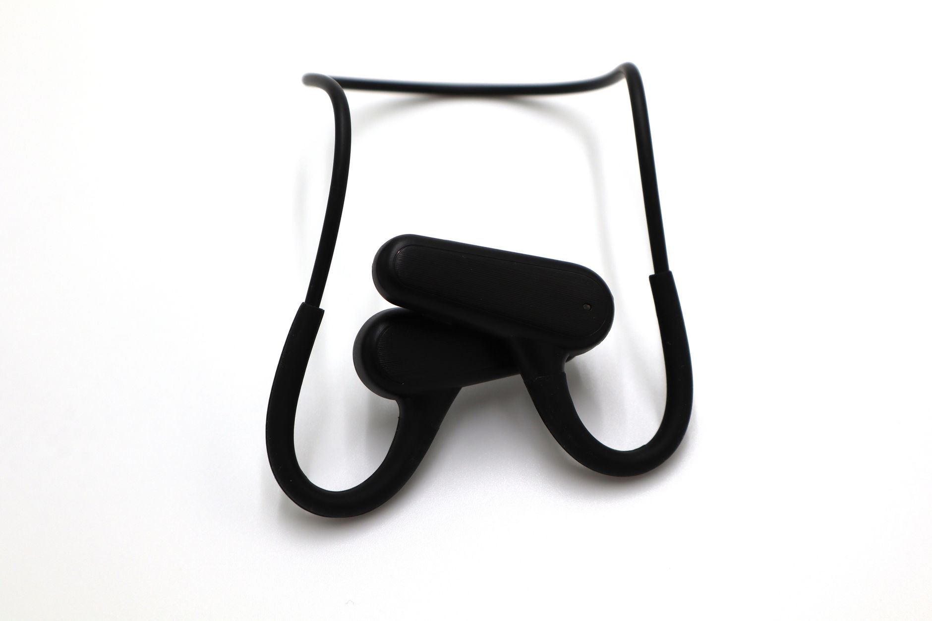 Modern black wireless headphones designed for comfort and style, ideal for digital audio experiences.