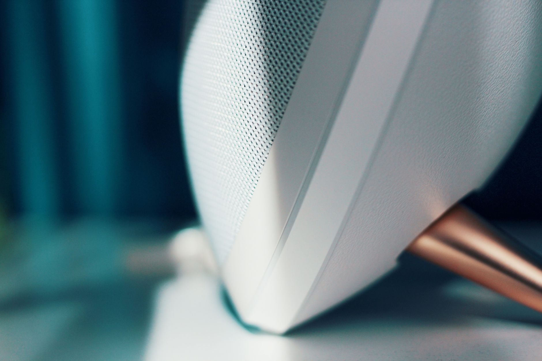 Modern speaker design with focus on textures and materials. Ideal for tech and lifestyle themes.